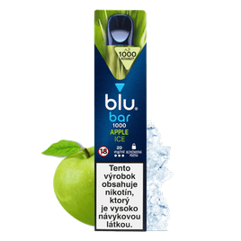 BLU BAR 1000 poťahov APPLE  ICE (Ľadové jablko) 20mg