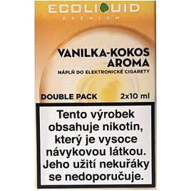 E-liquid Ecoliquid Premium 2Pack 2x10ml Vanilla Coconut (Vanilka, Kokos)