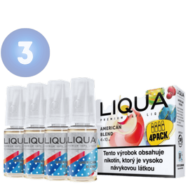 LIQUA Elements 4Pack AMERICAN BLEND (Americký miešaný tabak) 4x10ml 3mg